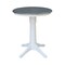 International Concepts Round 30 in Rd Ped Gathering Ht Table, 2 X-Back Stools, White/Heather Gray, 30 in W, 30 in L, Wood K05-30RT-27B-S6132-2 - alternate 4